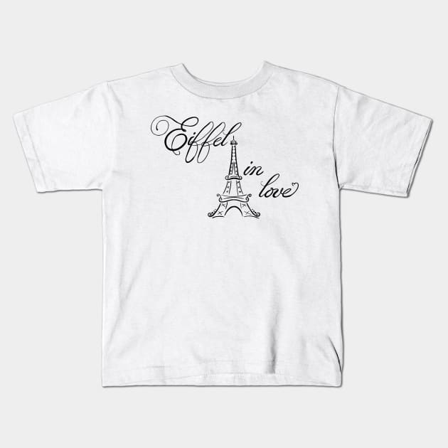 Eiffel in love V2 Kids T-Shirt by Ashkerdoodles